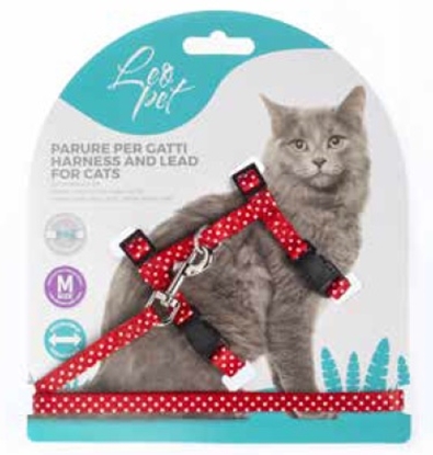 Picture of Printed dotted cat harness and leash